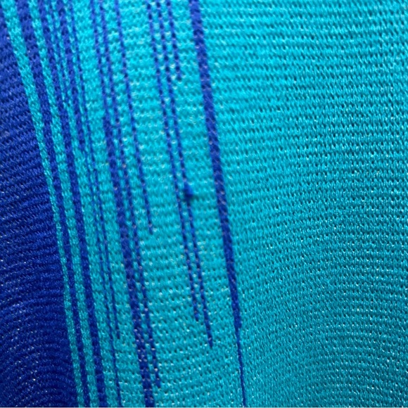 Ming Wang Blue and Green Asymmetrical Single Clasp Knit Jacket NWT PM - Picture 10 of 11